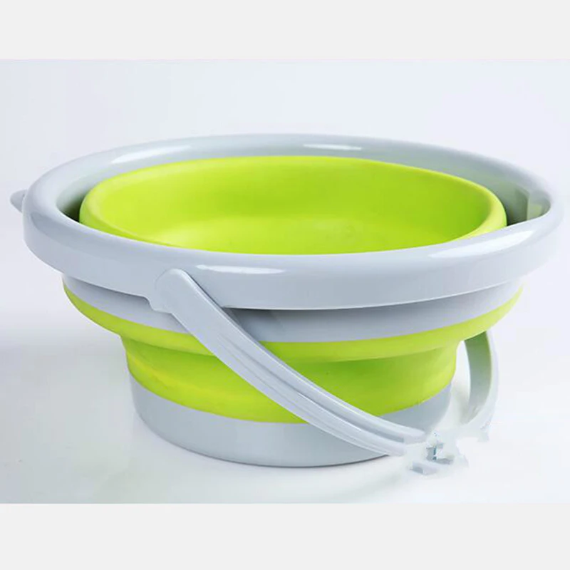

5L Multi-Functional foldable Bucket for Fishing Promotion Folding Bucket Car Wash Outdoor Thick Silicone Fishing Supplies