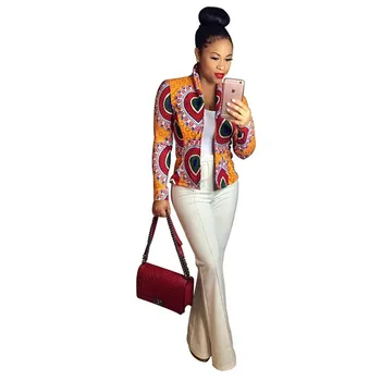 

Africa Clothing Fashion Ethnic Totem Printed Long Sleeve Jacket Women Traditional Dashiki Clothes Multicolor Coat