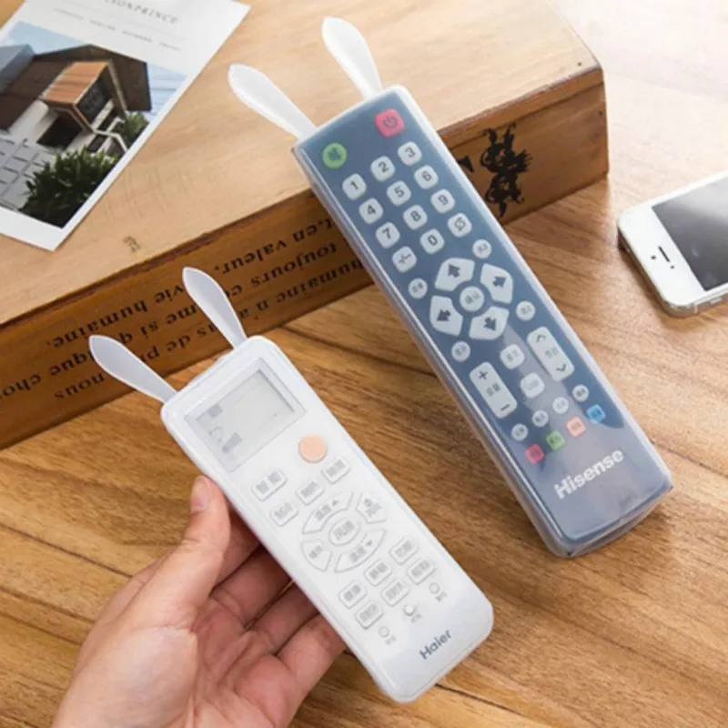 

Rabbit air conditioning TV remote control cover dust-proof cover with night light transparent silicone remote control 3