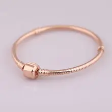 Стерлинговое Серебро 925 пробы классический Блестящий Драгоценный Камень змеиные кости Простой браслет Мода розовое золото Свадебный пара