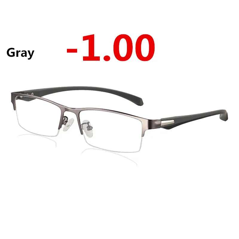 Очки для близорукости, солнечные фотохромные очки, линзы, оптические очки, оправа для мужчин, компьютерные очки, оправа для мужчин и женщин - Цвет оправы: gray -1.00