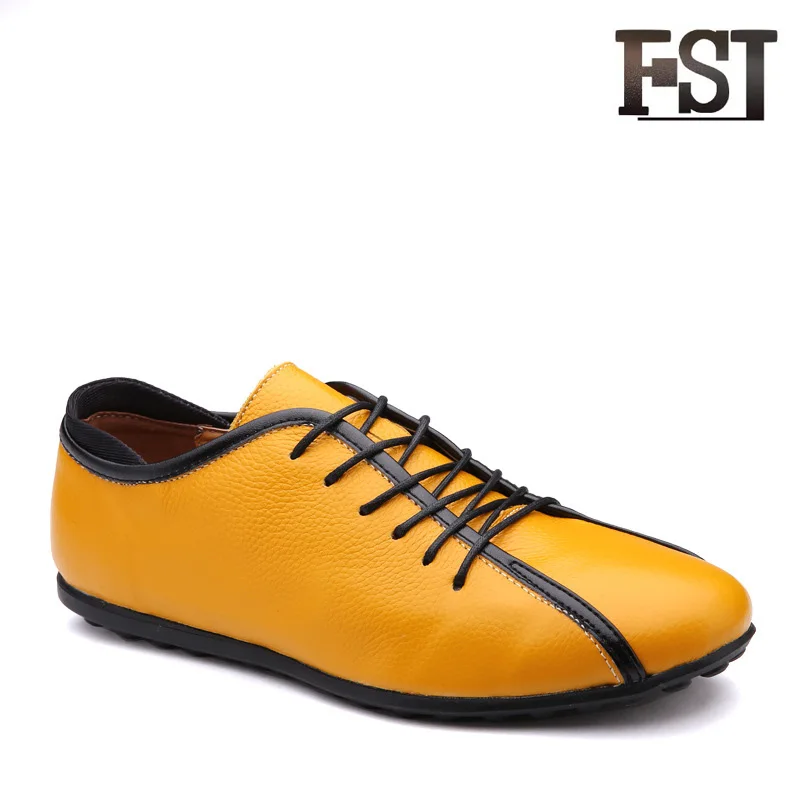 

FSJ Genuine Cow Full Grain Leather Man Solid Lace Up Spring/Autumn Summer Sewing Height Increasing Waterproof Casual shoes 2019
