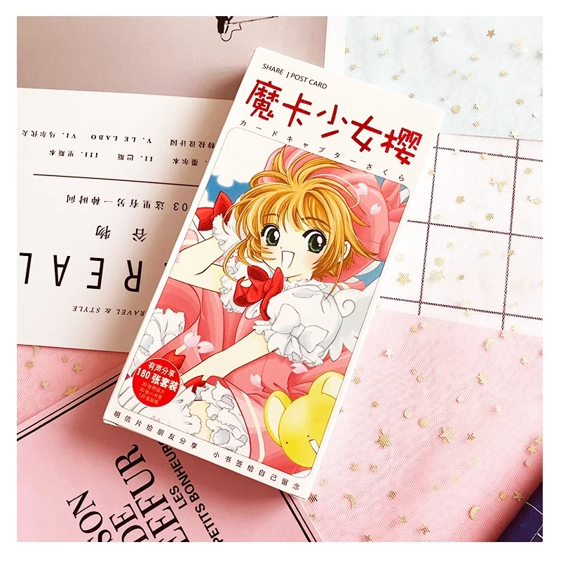 180 шт./компл. аниме Cardcaptor Sakura бумажная открытка/поздравительная открытка/рождественские и новогодние подарки