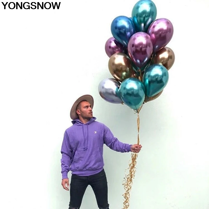YONGSNOW 10/20 шт. 12 дюймовый толстый жемчужный металлический шар латексный гелиевый