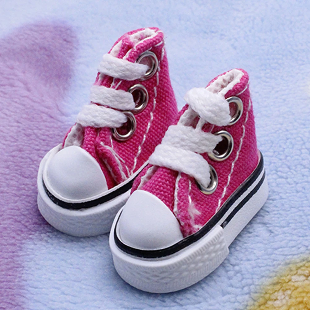 

1 Pair Toy Accessories Toy Baby Sneakers Joint DIY Canvas Girl Boy Fashion Mini Doll Shoes Lace Up Gift Handmade