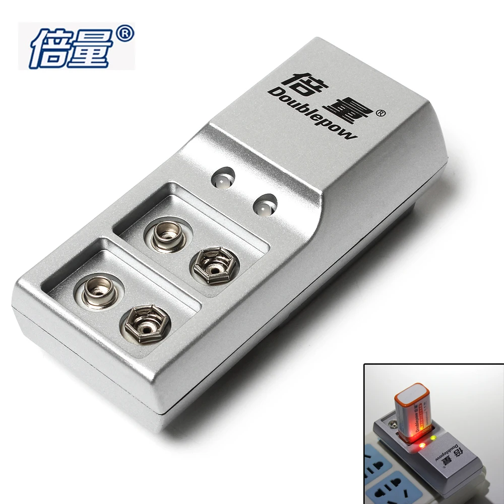 Doublepow 2 Slots 9V Battery Charger Quick Smart Intelligent Charger for 9V Ni MH NiMH Li ion