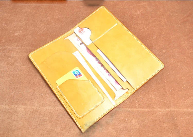 DIY long women men money wallet credit card holder leather craft purse wallet sewing pattern template 1set
