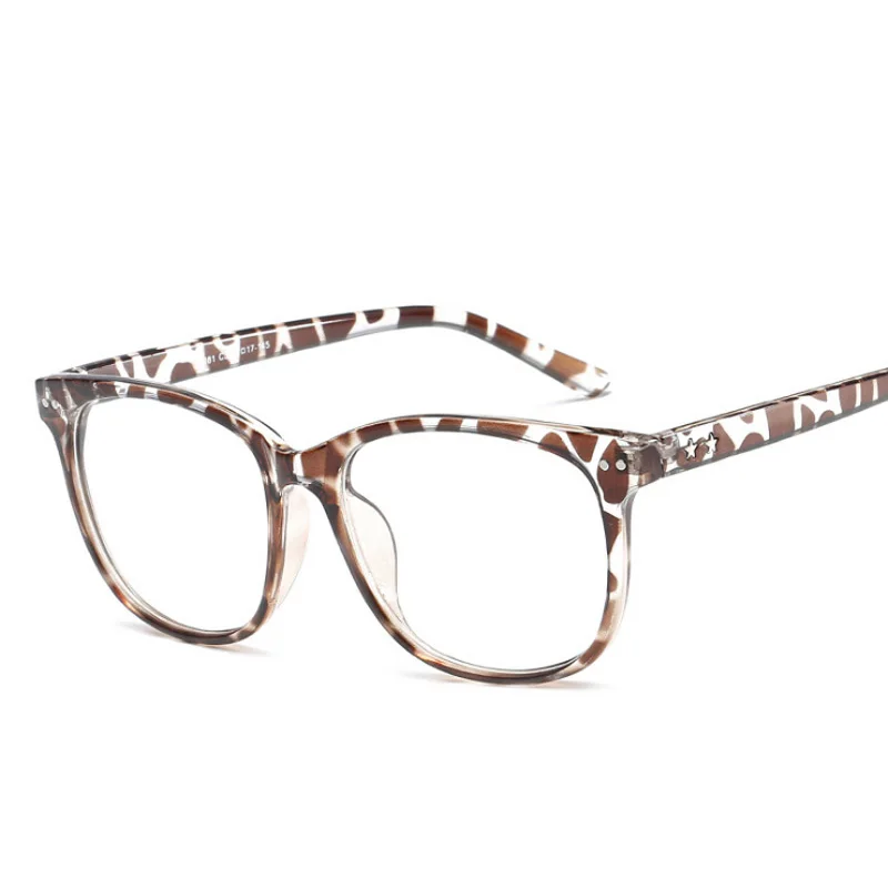 Elbru квадратные оправы для очков, оправа для очков, прозрачные линзы, очки для женщин, черные оправы для очков, умник, близорукость, очки для мужчин - Цвет оправы: Leopard