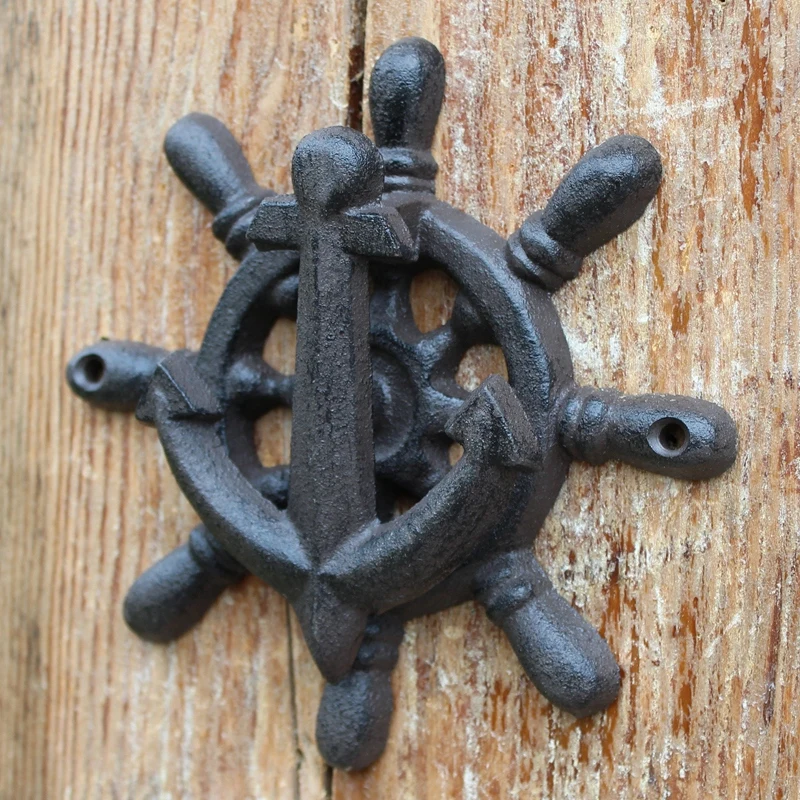 Двухкомпонентный чугунный дверной молоток старинный морской мореходный|decorative