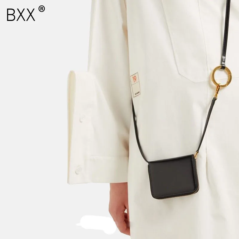 [BXX] Женская сумка через плечо на одно плечо, универсальная сумка с клапаном,, модная черная мини-сумка-мессенджер с отделением для монет и ключей, посылка HG147