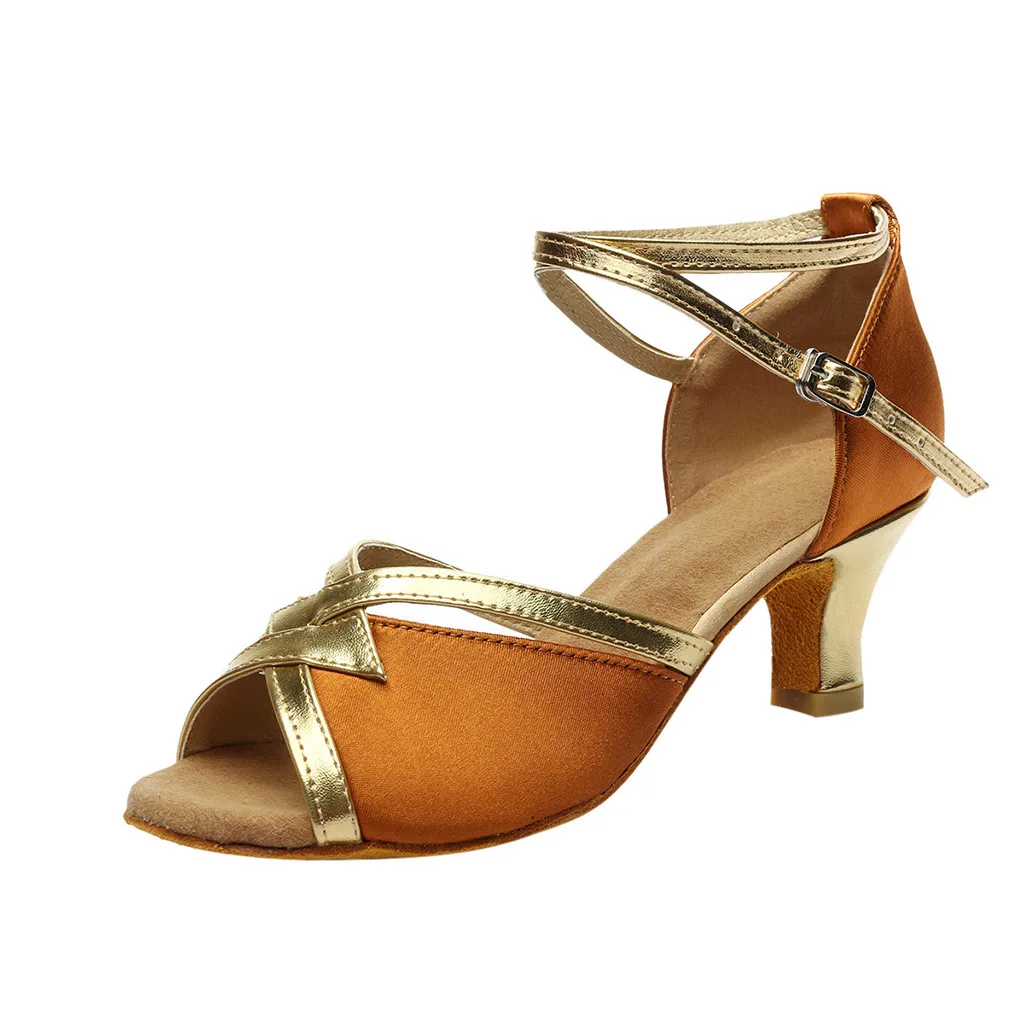 

Sexy High Heels Women's Solid Fashion Rumba Waltz Prom Short Plush Ballroom Latin Salsa Buckle Dance Shoes Sandals 10