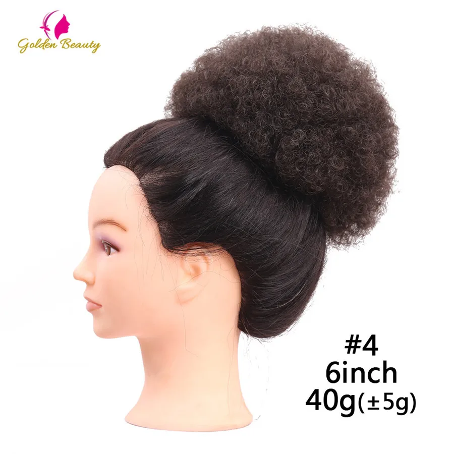 Золотой красота женщин кудрявый шиньон с пластиковой расческой поддельные волосы шиньон синтетические волосы для наращивания 6 дюймов