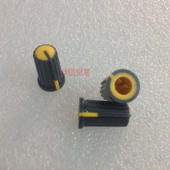 

40pcs Yellow 90 degree half-axis potentiometer knob cap / Mixer Console Light station DJ Playing discs knob cap