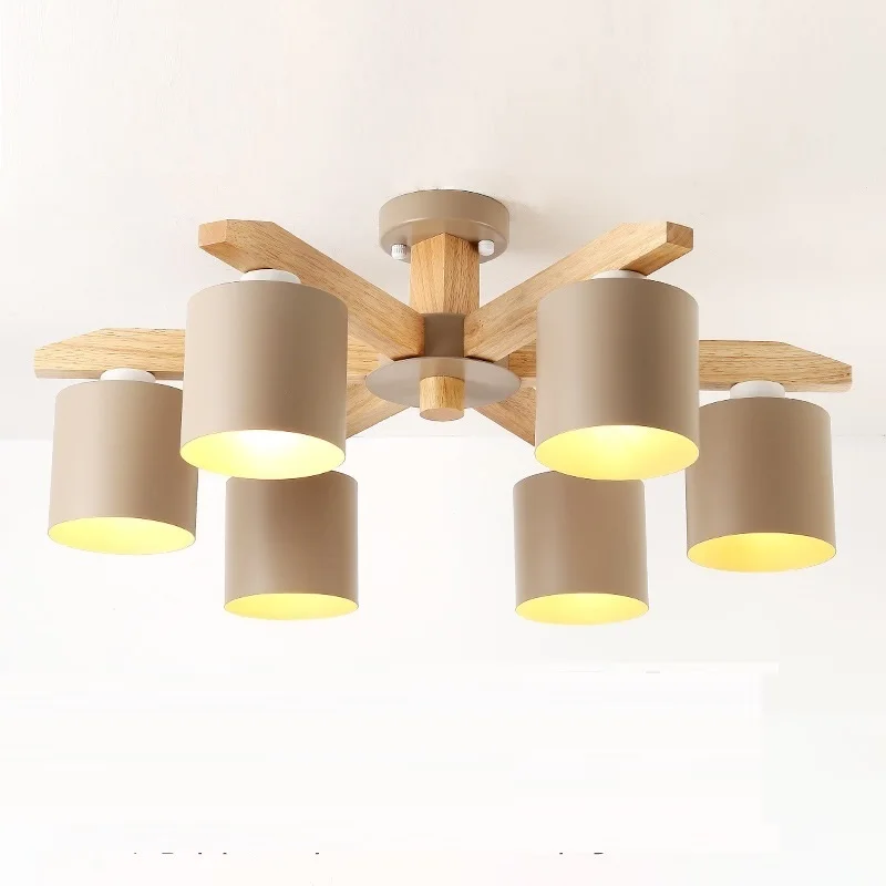 

LukLoy Nordic Wood Modern Pendant Ceiling Lamp for Living Room Bedroom Luminaire Nordic Light Wood Branch Hanging Pendant Lamp