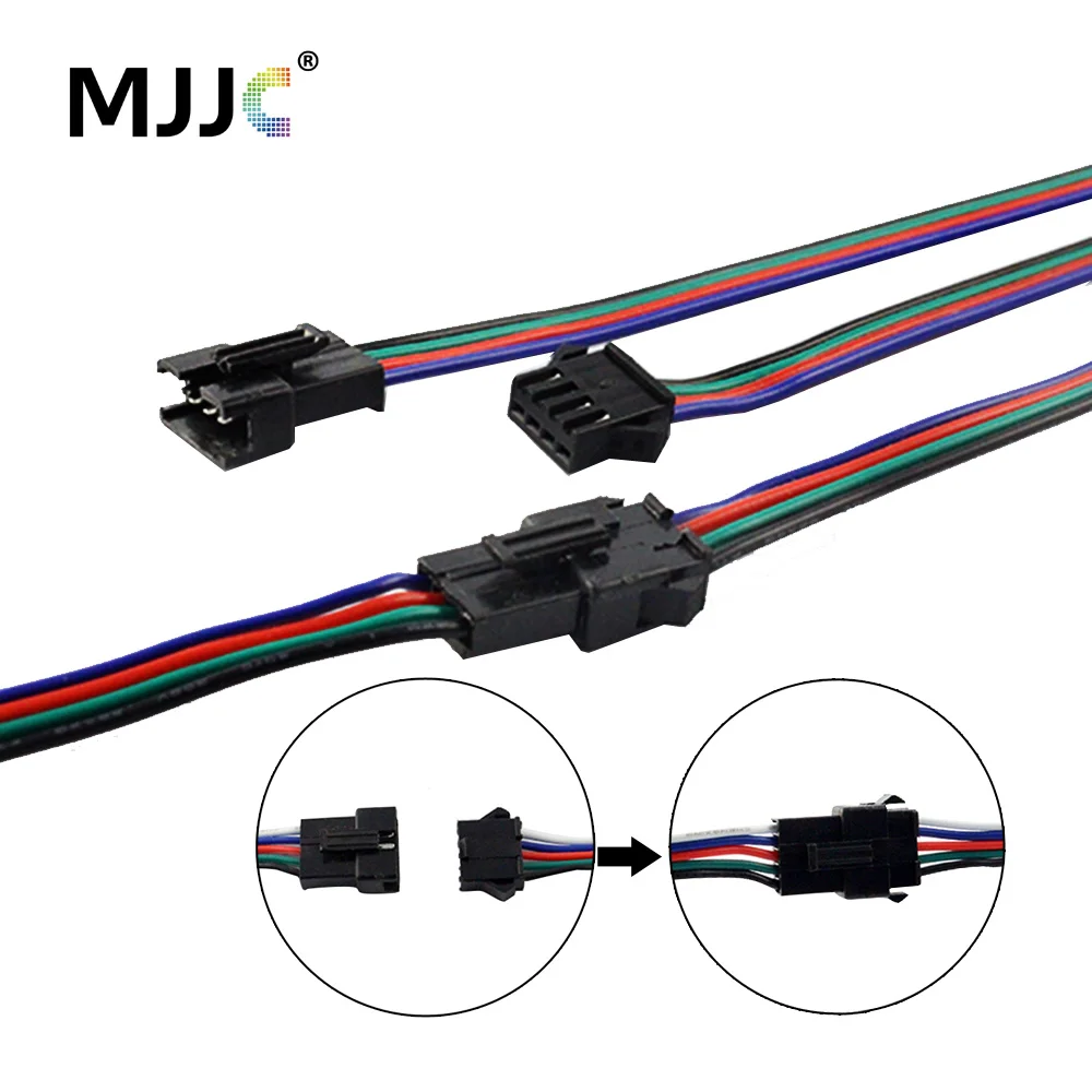 Led Wire Connectors 4 Pin Rgb 5pin Rgbw Male Female Wire