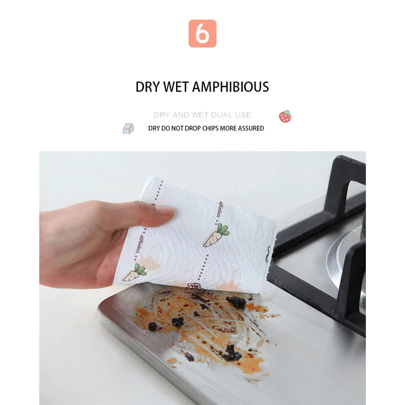 Kitchen Clean Paper Towel Cloth Durable Washable for Dish Glass Desk Paper Towels Household Cleaning Tools #4A03 (17)