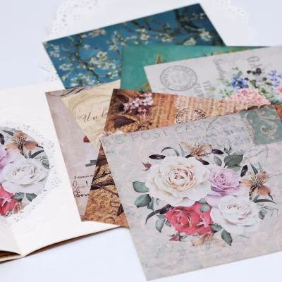 

8sheets/pack Retro Flower Paper Sticker Die Cuts for Scrapbooking Happy Planner/Card Making/Journaling Project