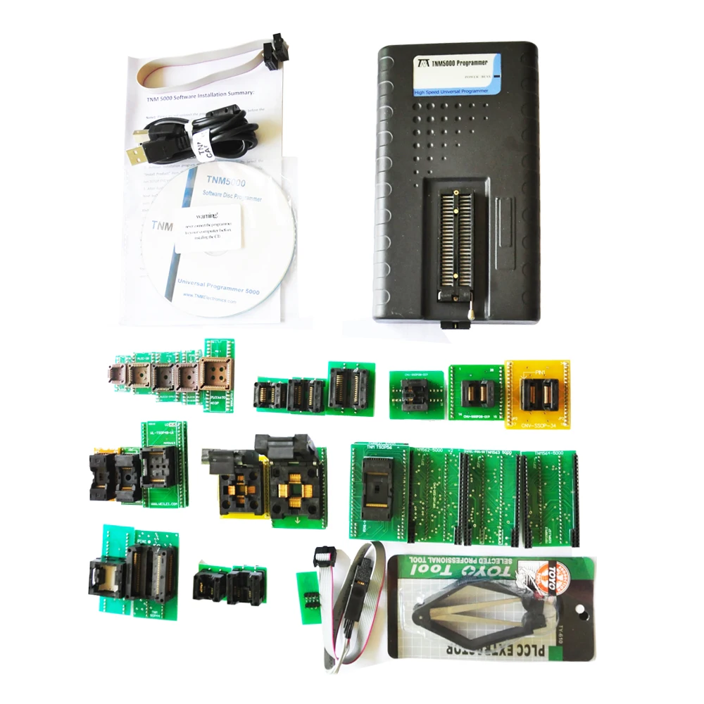 TNM5000 nand flash USB IC программатор+ 21 шт. nand flash adapter socket kit, Питание от USB, поддержка устройств флэш-памяти, EPROM, EEPROM