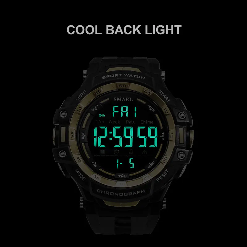 Мужские часы цифровой светодиодный светильник SMAEL Shock Montre мужские военные Топ