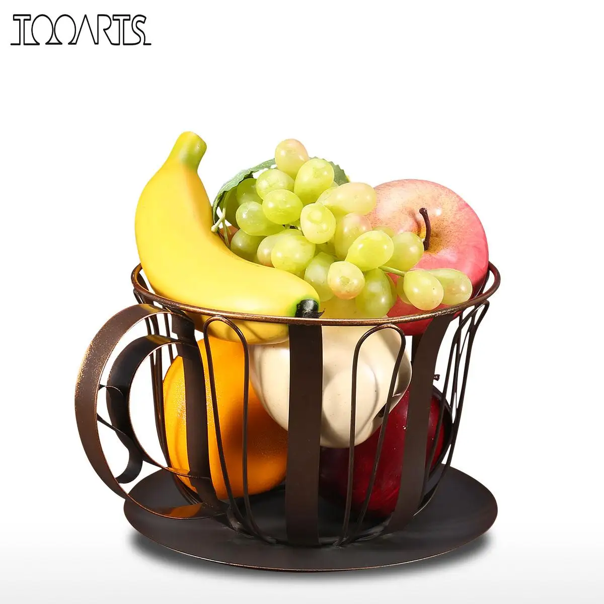 Cup Shaped Home Storage Basket For Fruit Snacks Brown Coffee Pod Container Espresso Pod Holder Metal Home Decoration