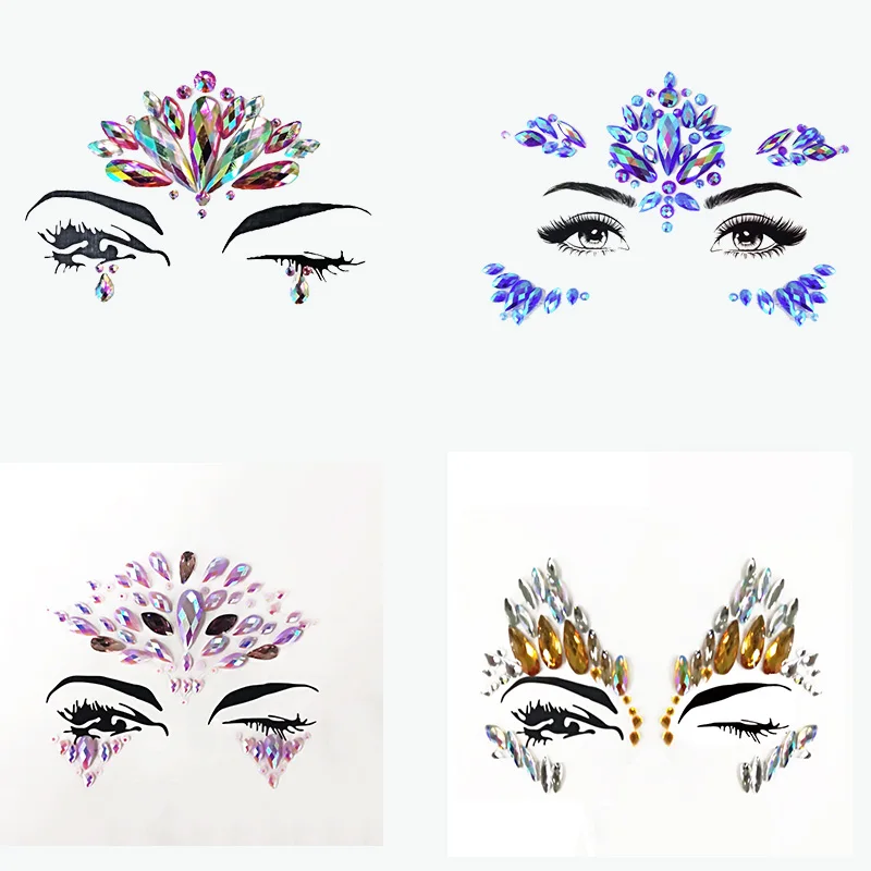 

Glitter Face Jewels Temporary Tattoo Sticker Body Gems Gypsy Festival Adornment Party Face Decoration Tattoo Beauty Makeup Tools