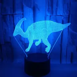 3D светодиодный USB форме динозавра многоцветная Лампа настольная малыша Спальня ночник детский подарки украшения для домашней вечеринки