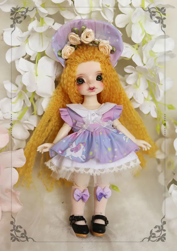 BJD Кукла Одежда Единорог красочное облако юбка костюм для 1/8 BJD SD кукла одежда аксессуары