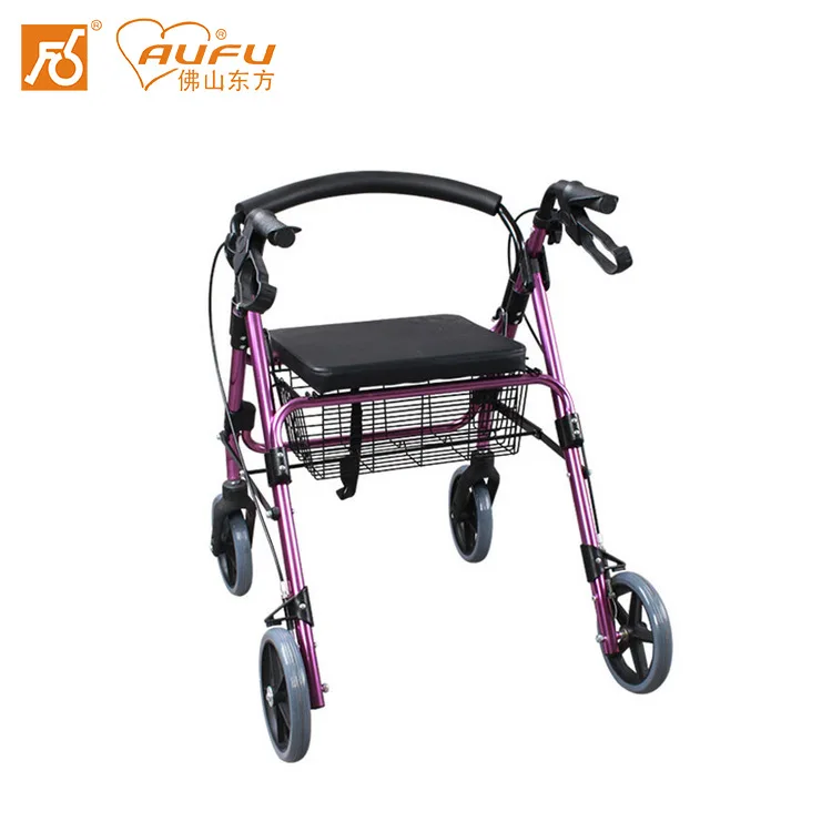 Новинка! Популярная Тележка для покупок Rollator четыре колеса с сиденьем и корзиной