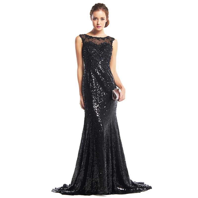sequin gown with train