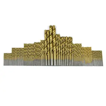 

99pcs 4241 HSS High-speed Steel Twist Drill Drilling Tool Kit Saw Set Titanium Coated Drill Woodworking Wood Tool