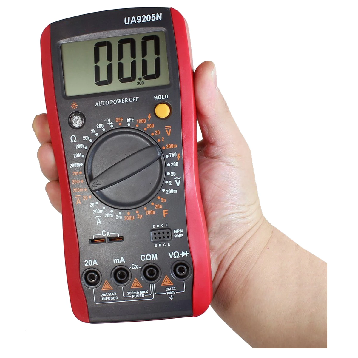 

UYIGAO Digital Multimeter Multi Tester Capacitance Resistance DC/AC Voltage Current Transistor Diode Continuity Meter Auto Pow