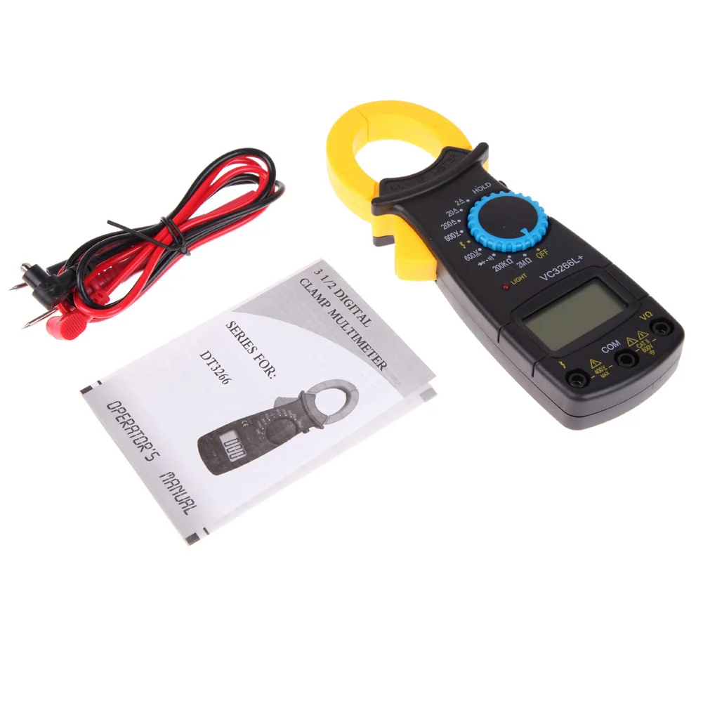 Mini Digital LCD Clamp Multimeter Voltmeter Ammeter AC/DC Current