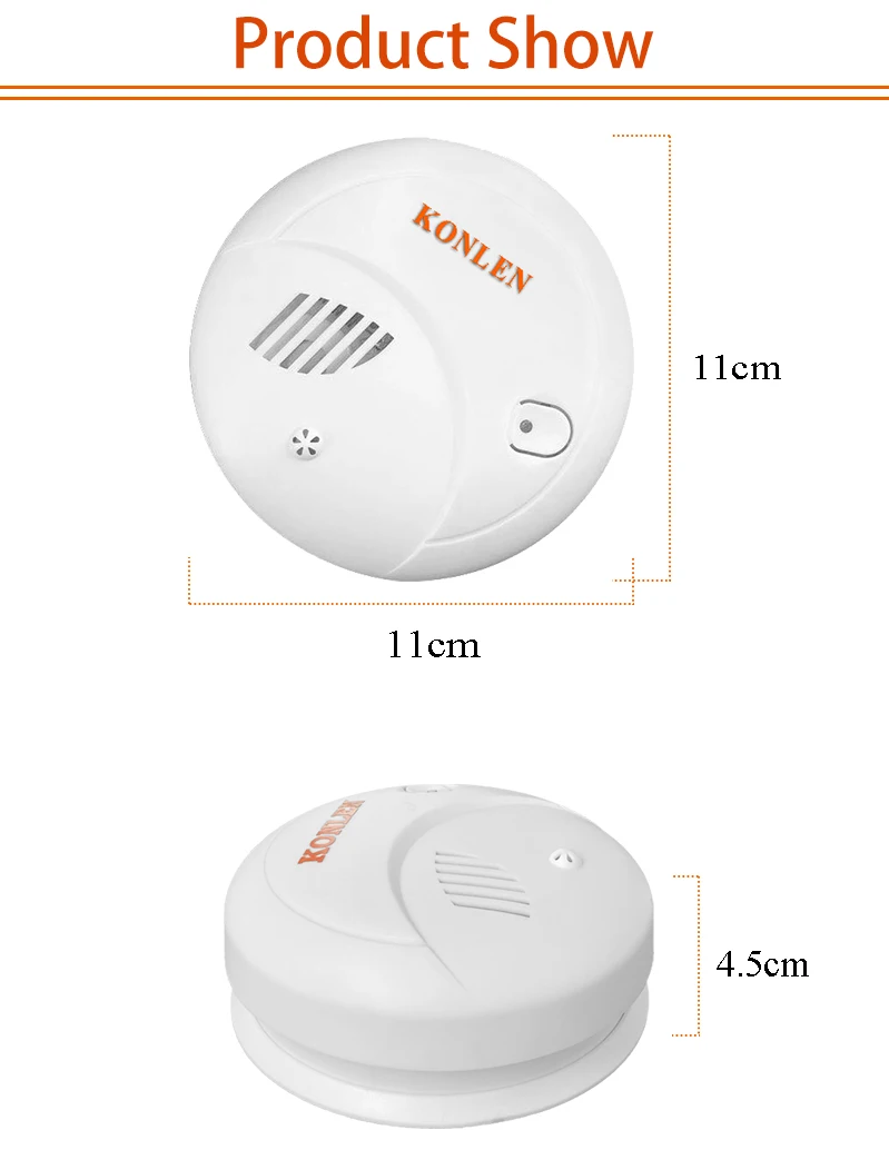 KONLEN беспроводной датчик температуры дыма Комбинированный Детектор пожарной безопасности датчик Alarma Звук светодиодный мигающий предохранитель для домашней безопасности