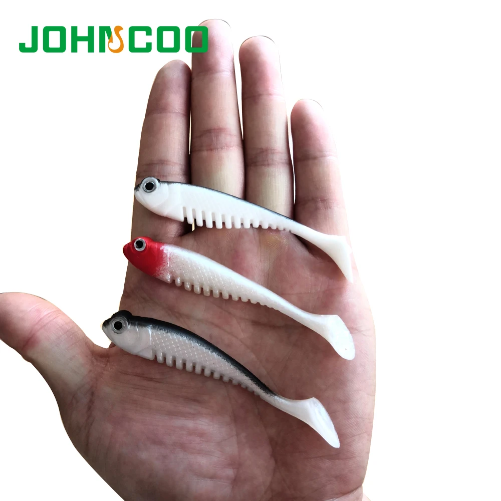 JOHNCOO 10 шт. 70 мм 3 7 г искусственная мягкая рыболовная приманка для рыбы Shad 3D глаза