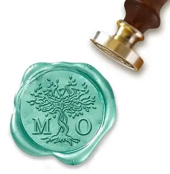 

ITeal Personalized Monogram 2-Initial Custom Wax Seal Stamp 1" Die- #1958 Love Tree Duogram