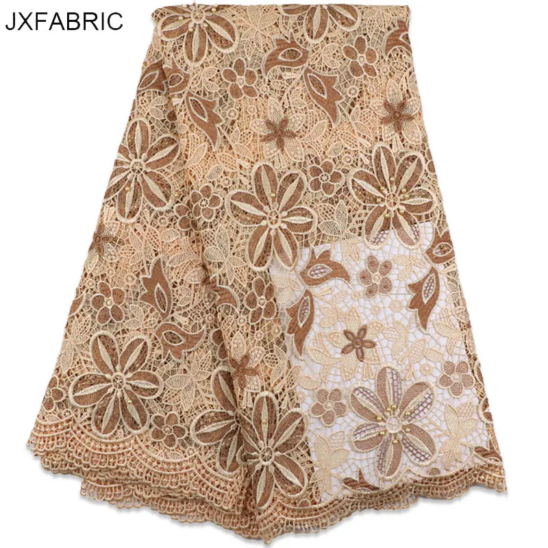 الحبل jxfabric الأفارقة الدانتيل أحدث 2017 جبر أقمشة الدانتيل مع مطرز للخياطة النيجيري الرباط فستان الزفاف