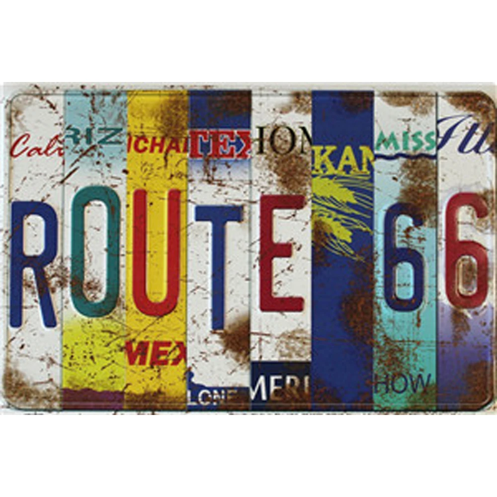 Американские винтажные металлические жестяные знаки Route 66 номерной знак плакат