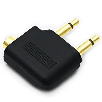 

10 pcs Portable Aircraft aviation headset conversion plug 3.5mm Gold plated aircraft audio adapter male to female converter