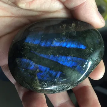 

LB503 Natural Labradorite Stones 154g Blue Light Feldspar Golden Labrador Moonstone Hecatolite Mineral Specimen