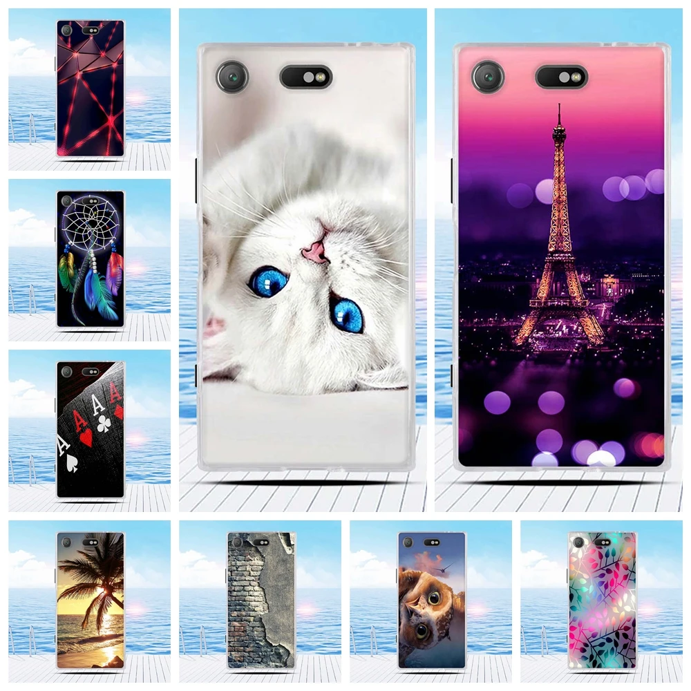 Cartoon 3D Relief Printing Pattern Back Cover TPU Soft Silicone Case Coque Capa Funda For Sony Xperia XZ1 Compact | Мобильные