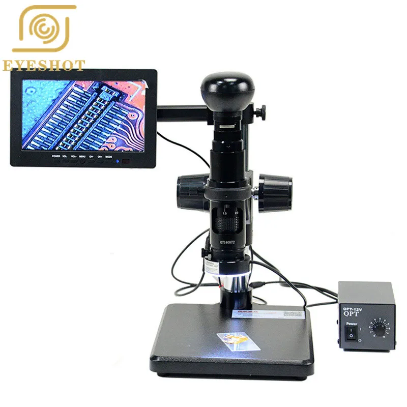

Monocular Microscope zoom lens 15X-317X Continuous Zoom Digital Video Microscope for Inspection PCB Repairing+7" LCD Monitor