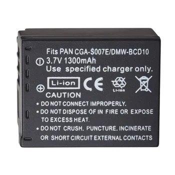 

1300mAh CGA-S007 CGR-S007E DMW-BCD10 Rechargeable Battery For Panasonic Lumix DMC TZ1 TZ2 TZ3 TZ4 TZ5 TZ50 TZ15 Camera Batteries