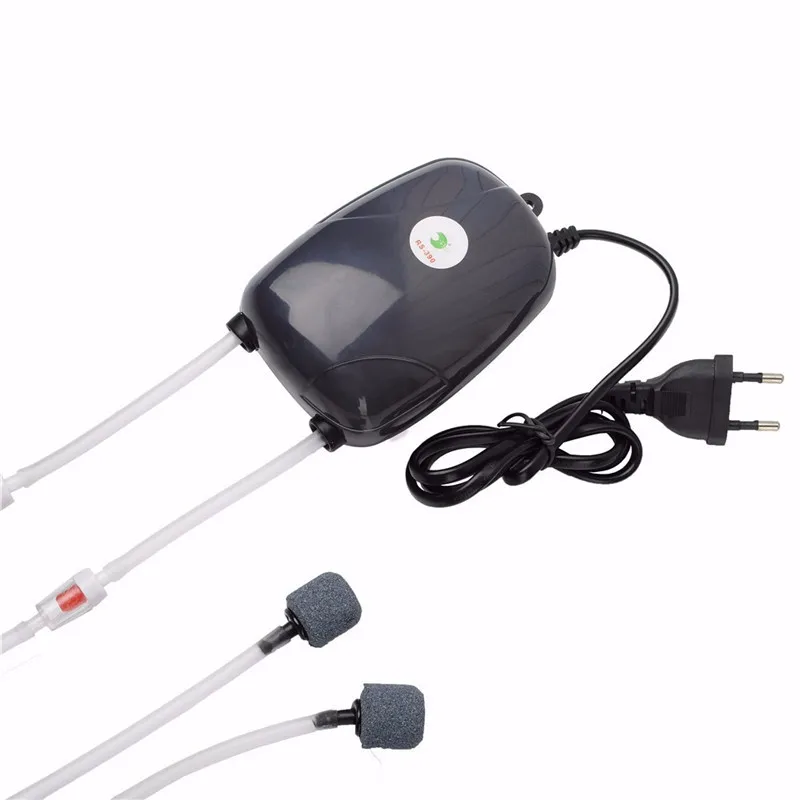 Aquarium Air Pump Fish Tank Mini Compressor Single Double Outlet Oxygen Pumps With Accessories Stone Check Valve Tube 220V 3W 5W6