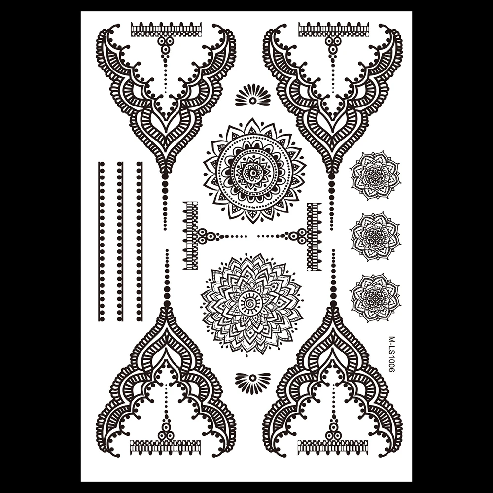 1 шт. новый дизайн черная поддельная Водонепроницаемая татуировка Женская
