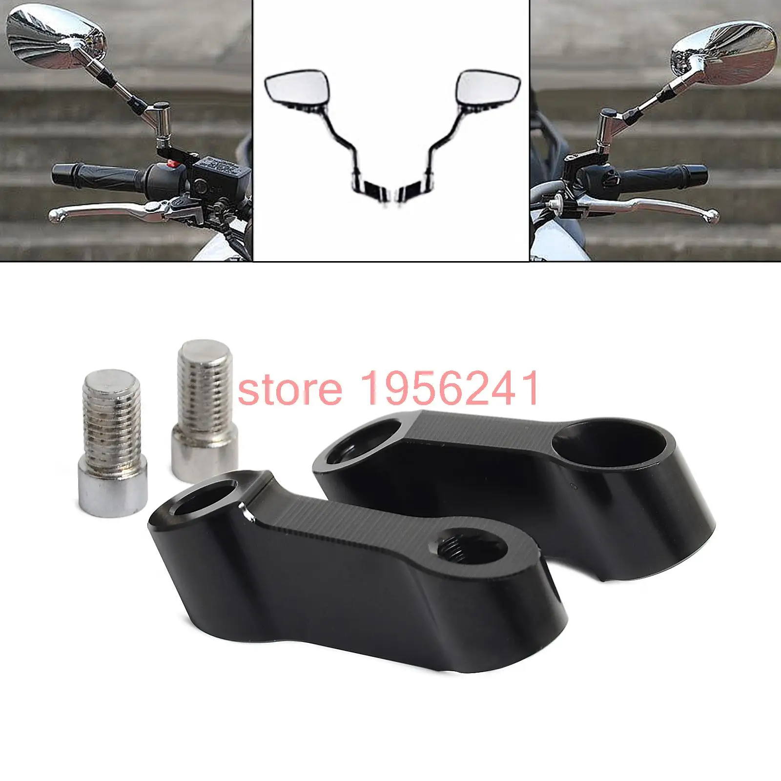 M10x1.25mm Pitch Stem Mirrors Extension Riser Extend Adapter Kit For