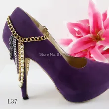 L37 Для женщин металлическое украшение на обувь загрузки цепочка на шею ювелирные изделия, три ряда Цвета Mix