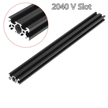 Black 100-1000mm 2040 V-Slot Aluminum Profile Extrusion Frame for CNC DIY Laser Engraving Machine 3D Printers Camera Slider
