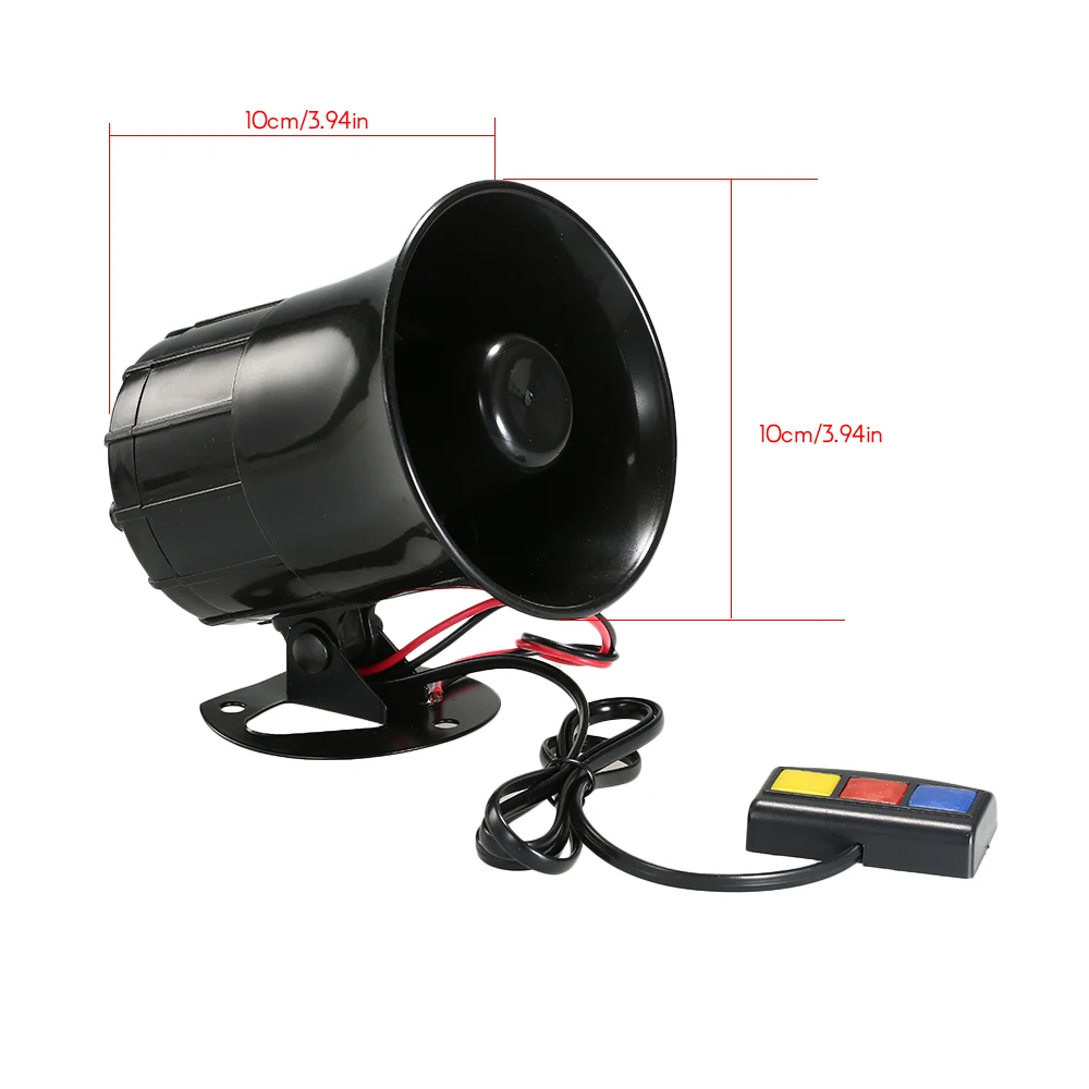 DC 12V 3 Tone Sounds Loud Horn Speaker Emergency Amplifier Hooter Security Warning Siren Horn For Car Motorcycle Truck Boat