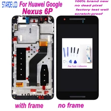 Original Black For 5.7" Huawei Google Nexus 6P LCD Display Touch Screen Digitizer with Frame Assembly Replacement Nexus 6P LCD