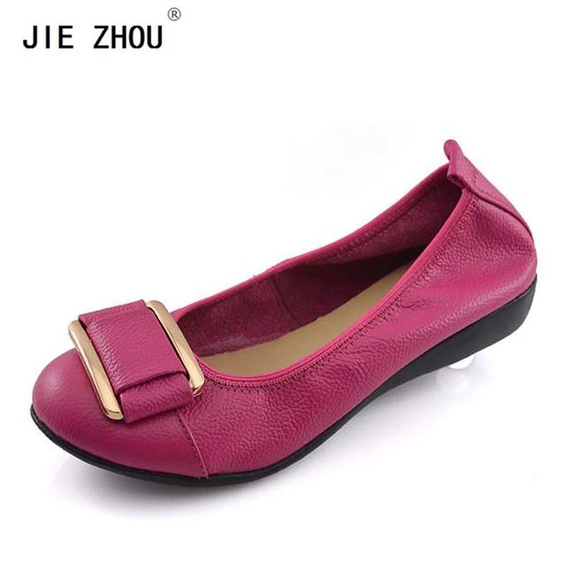 

Plus Size 35-43 Women Shoes Woman Genuine Leather Flat Shoes Casual Work Loafers Ballet Flats New Fashion Women Flats